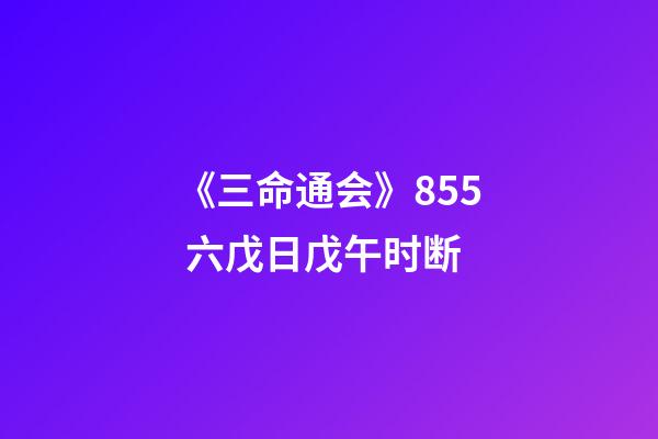 《三命通会》8.55 六戊日戊午时断